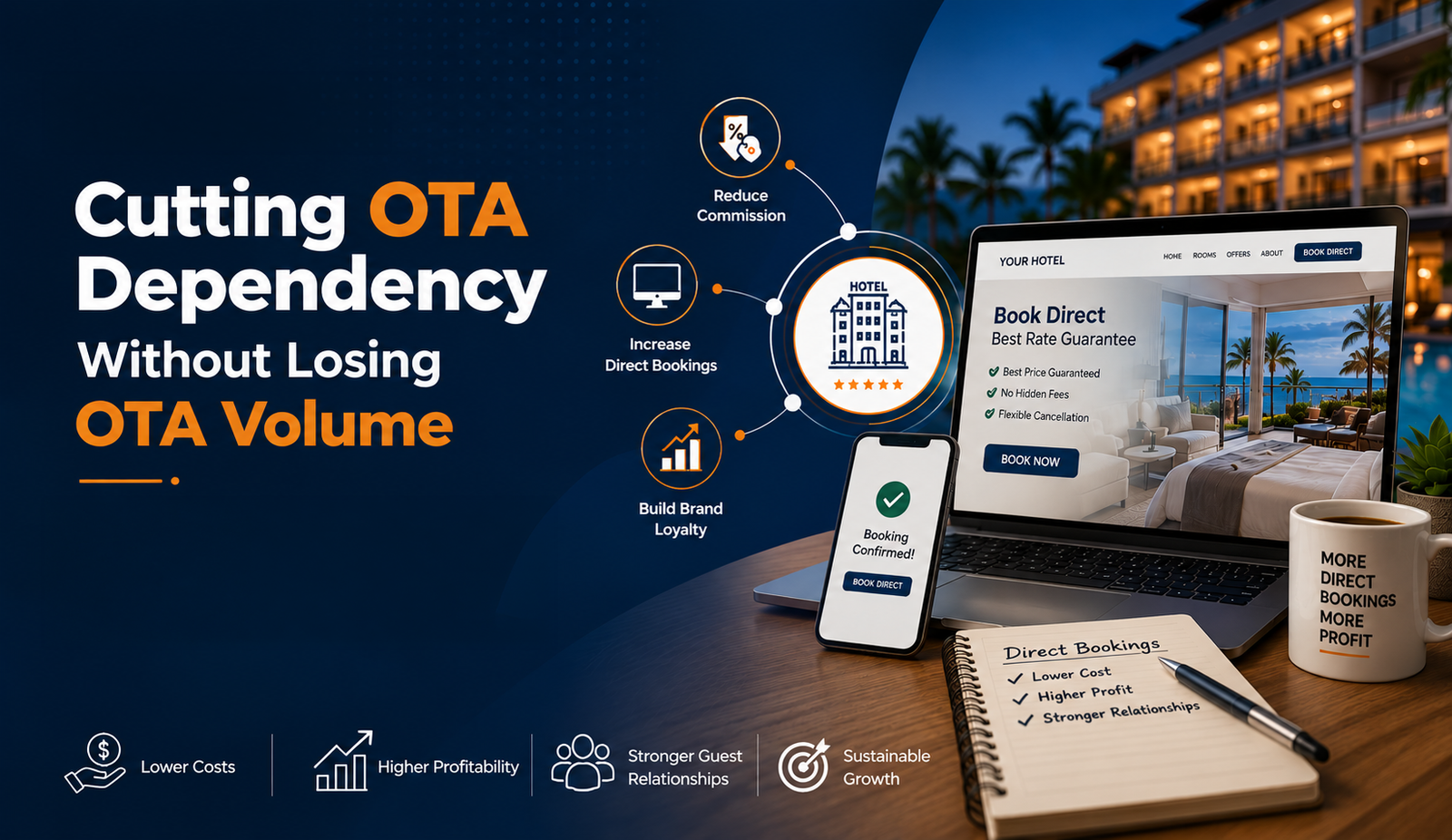 Cutting OTA Dependency Without Losing OTA Volume &mdash; hotel distribution and direct booking strategy